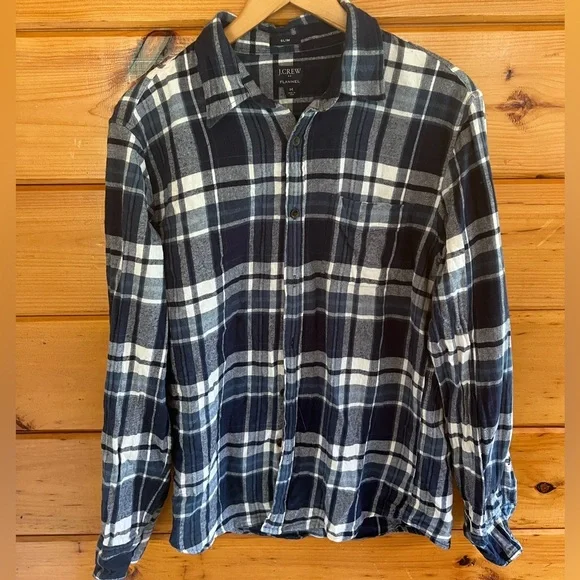 J.CREW MEN'S Slim Fit Plaid Flannel Shirt M - Picture 4 of 6